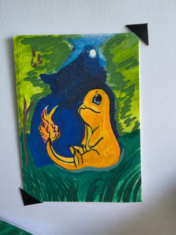 Charry night aceo art card