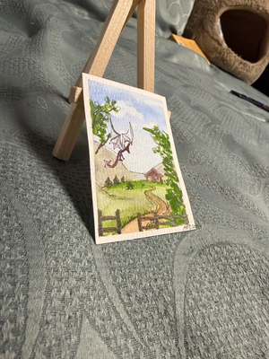 Dragons Roam Here 4/4 aceo art card thumbnail 2