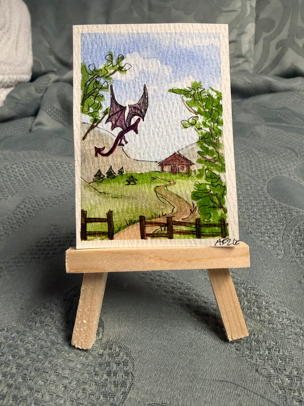 Dragons Roam Here 4/4 aceo art card