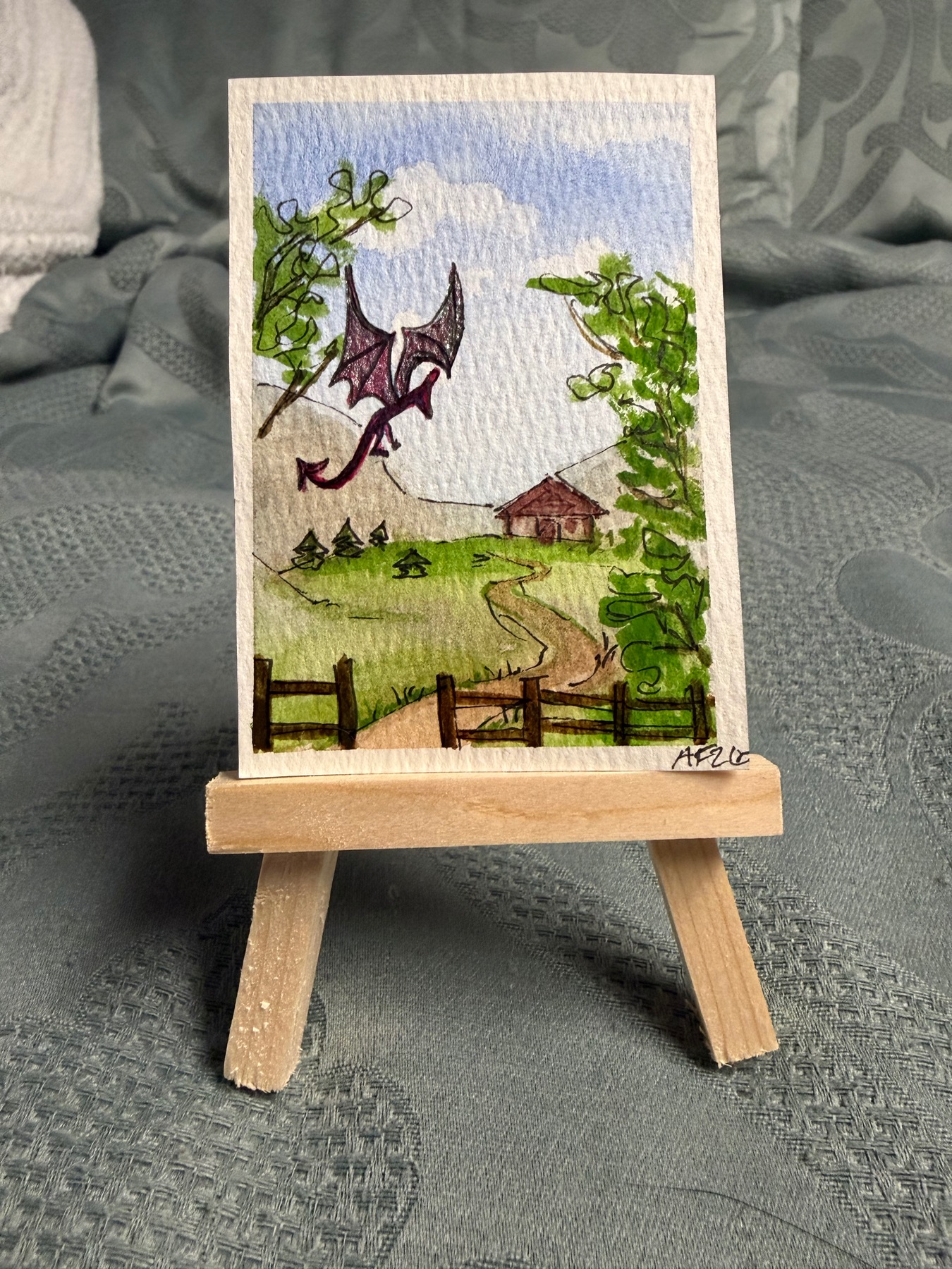Dragons Roam Here 4/4 aceo art card