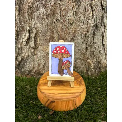 Finn and Finley the Fungi aceo art card thumbnail 1