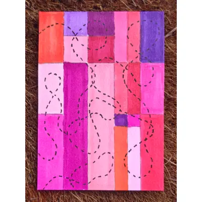 Log Cabin #6 - "Pink Pony Club" aceo art card thumbnail 1