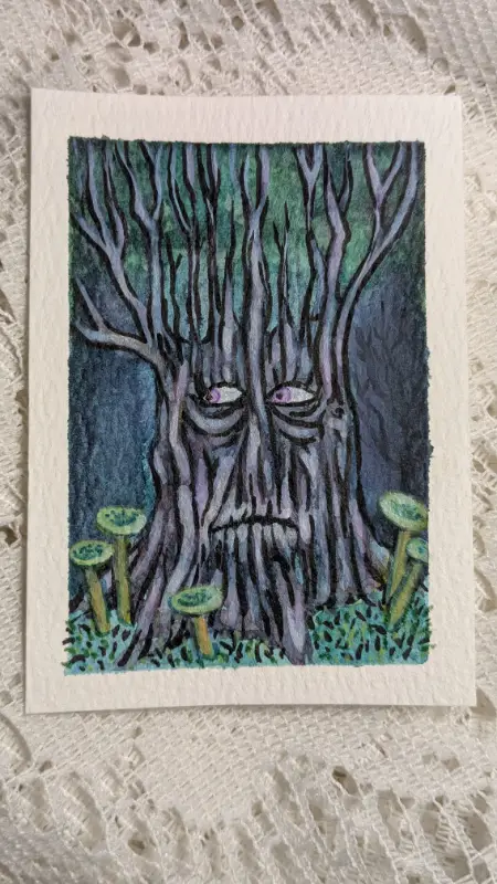 Afraid of The Dark aceo art card