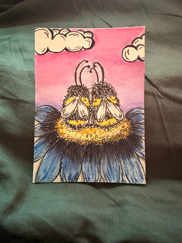 Love at first bloom aceo art card