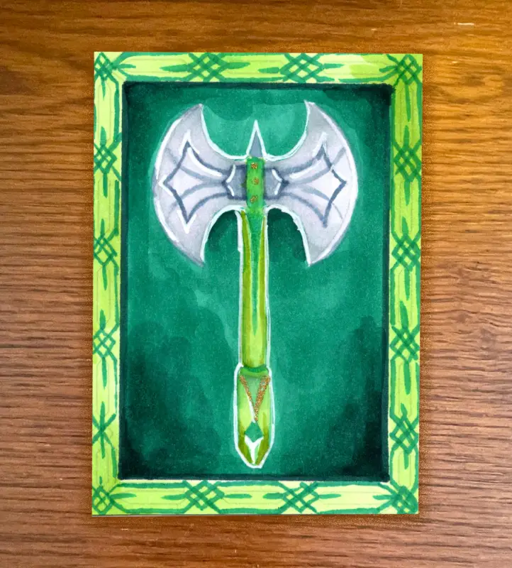 Axe - Medieval Weapons Series aceo art card