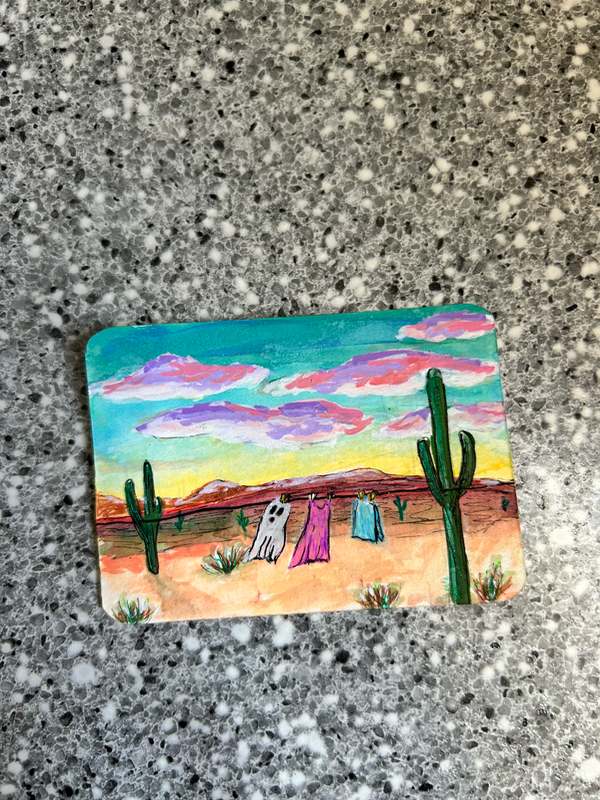 Ghost out to dry aceo art card