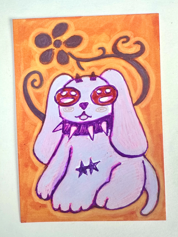 Hippie The Dog aceo art card