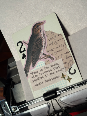Rainy May #9 by Mazerzine bird Emily Dickinson quote aceo art card thumbnail 2