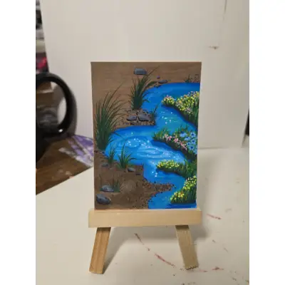 Grassy Pond aceo art card thumbnail 1