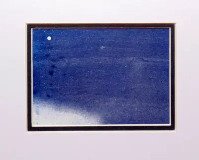 Abstract Cyanotype Photograph with Moon original art ACEO aceo art card thumbnail 2