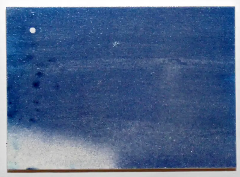 Abstract Cyanotype Photograph with Moon original art ACEO aceo art card