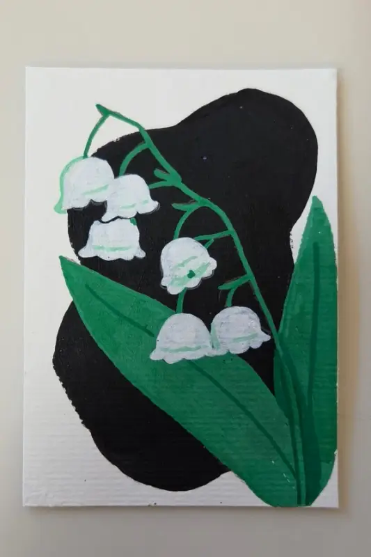 Lily of the Valley in Acrylic - Poison Set aceo art card