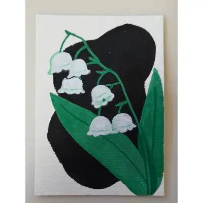 Lily of the Valley in Acrylic - Poison Set aceo art card thumbnail 1