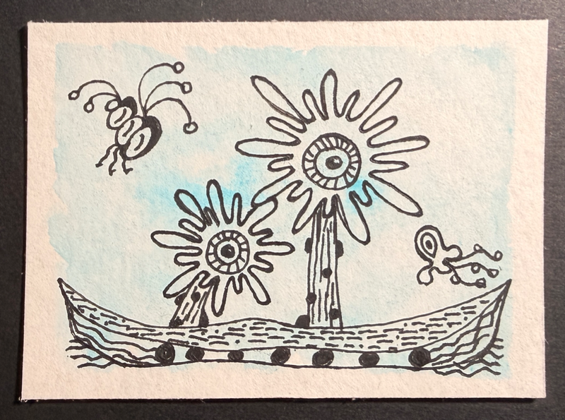 Galactic Seascape #7 aceo art card