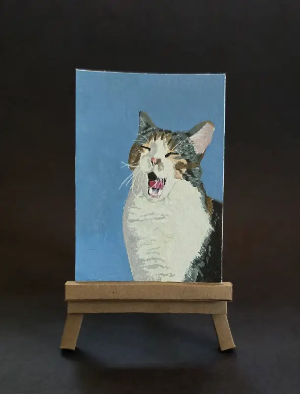 Sleepy Cat — Card 3 of 9 | by ArtsyyCarly aceo art card