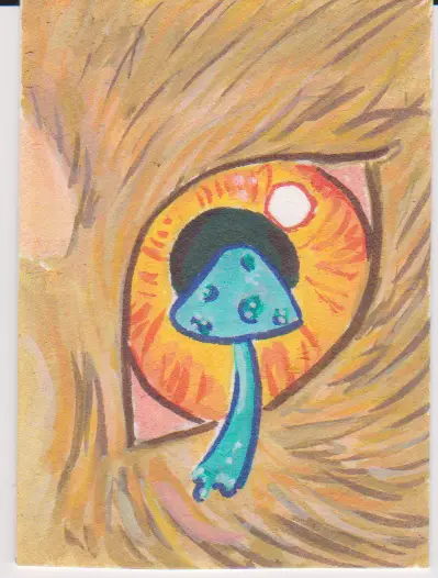 Eye See Blue aceo art card