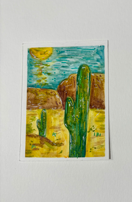 Desert Sun aceo art card thumbnail 1