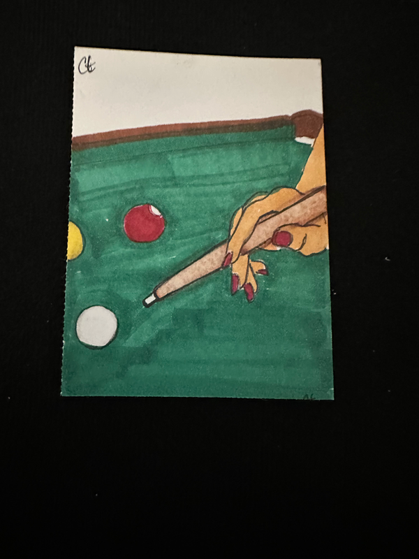 Idle pool aceo art card