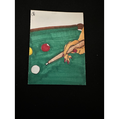 Idle pool aceo art card thumbnail 1