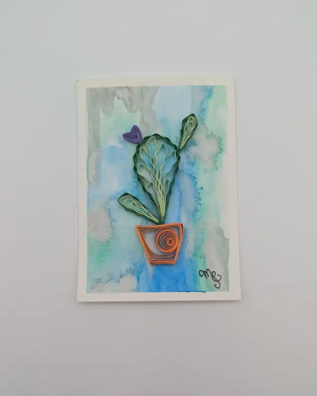 Prickly cactus aceo art card