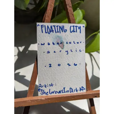 Floating city aceo art card thumbnail 2