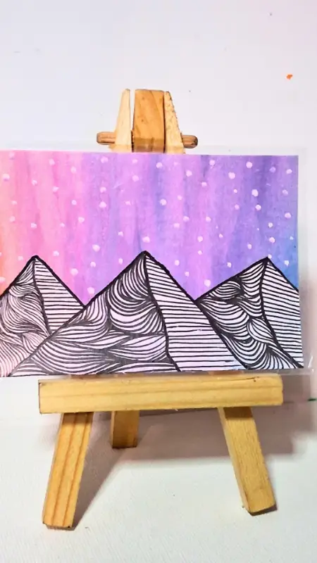 Zendoodle Mountains aceo art card