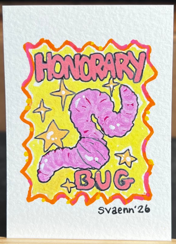 Honorary Bug- Worm aceo art card