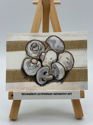 Mushrooms Original ACEO by Lyndsay Aznaurov aceo art card thumbnail 1