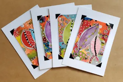 Happy Leaves aceo art card thumbnail 2