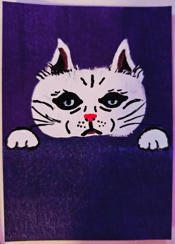 Grumpy Kitty aceo art card