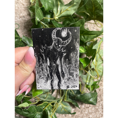 Demon ACEO aceo art card thumbnail 1