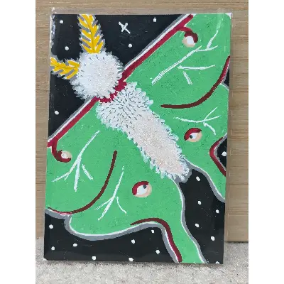 Luna Moth aceo art card thumbnail 2