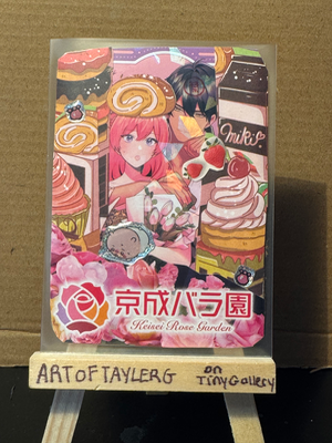 Roses (HOLOGRAPHIC) aceo art card thumbnail 1