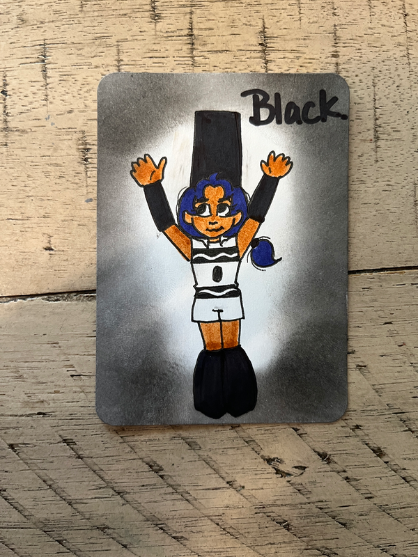 Black Marker Girl aceo art card