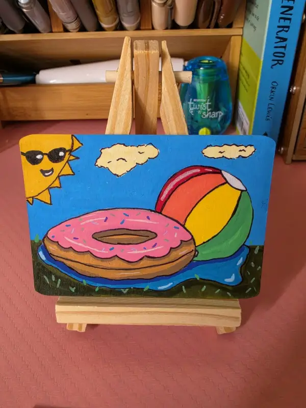 Scorcher (Donut Floats and Beach Balls) aceo art card