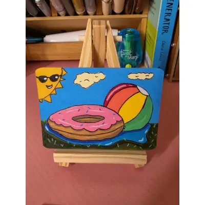 Scorcher (Donut Floats and Beach Balls) aceo art card thumbnail 1