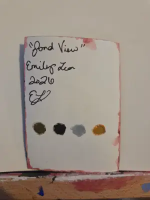 Pond View aceo art card thumbnail 2