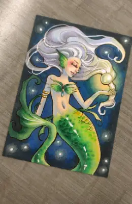 Pearl of the Deep aceo art card thumbnail 3