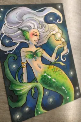 Pearl of the Deep aceo art card thumbnail 2