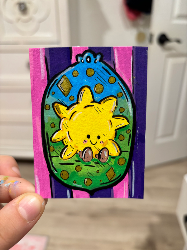 Sun JellyCat | Toy Illustration aceo art card