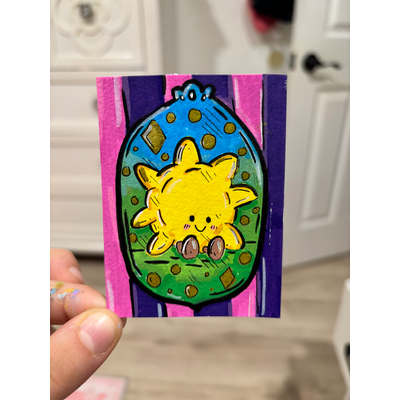 Sun JellyCat | Toy Illustration aceo art card thumbnail 1