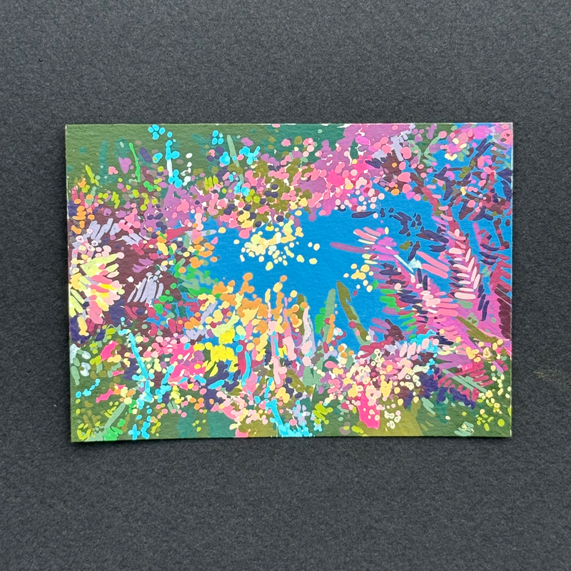 muted jungle aceo art card