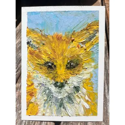 Woodland Fox - #1 in woodland series aceo art card thumbnail 1