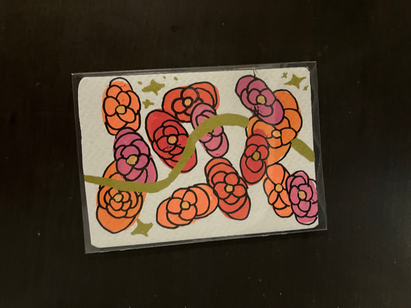 Flowers #5 aceo art card