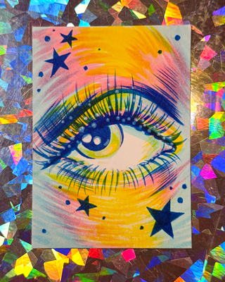 Opalescent Eye No. 4 aceo art card thumbnail 2
