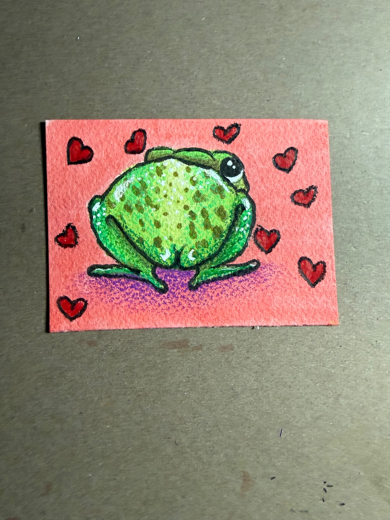 Frog Butt aceo art card