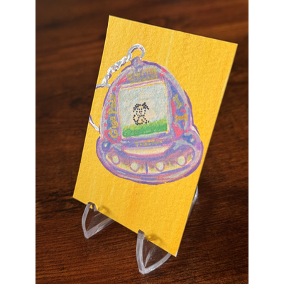90s Nostalgia Digital Doggie Giga Pet Virtual Pet aceo art card thumbnail 3