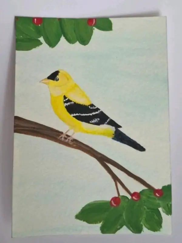American Goldfinch aceo art card