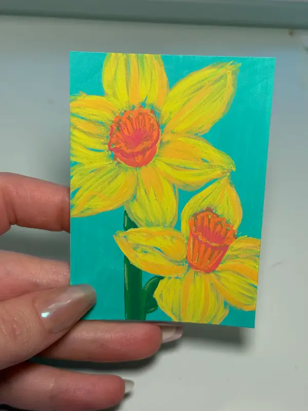Daffodils aceo art card