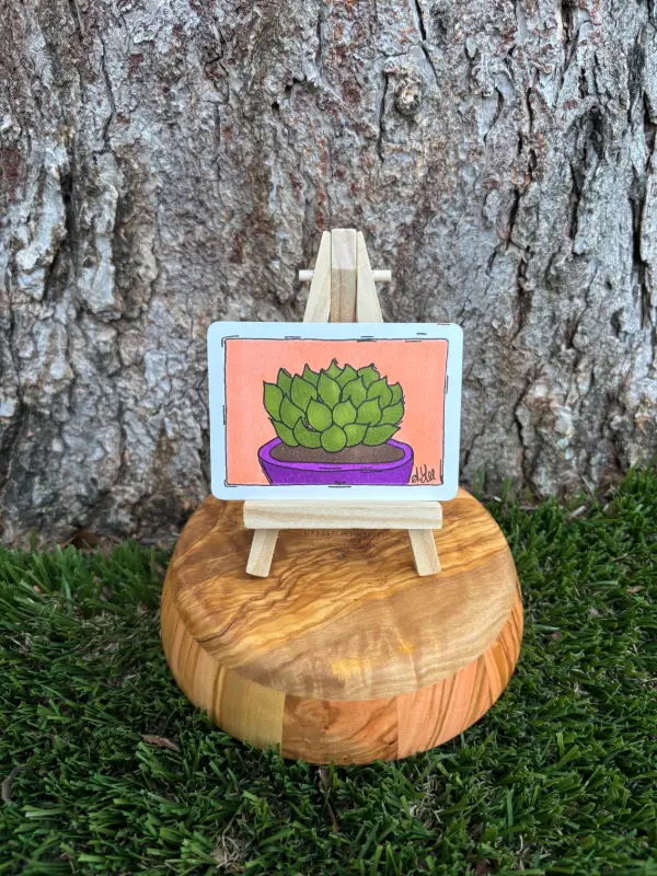 Sam the Succulent aceo art card